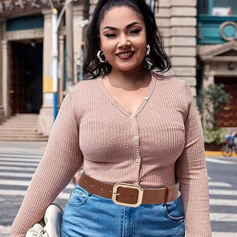 Long Keeper Women Leather Belt - Ladies Waist Belt for Pants Jeans Dresses With Square Buckle Soft Vegan Leather Casual Belt in Saudi Arabia