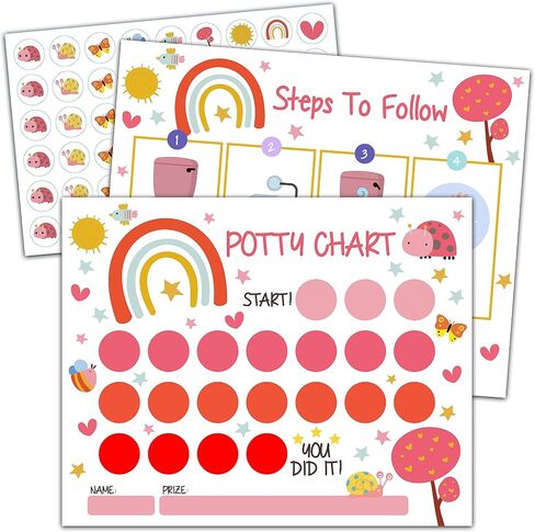Donut Potty Trainning Sticker Chart for Toddlers Boys Girls, 10 Potty Training Chart with 216 Stickers & 1 Routine Card - A05 in Kuwait