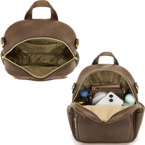 Idesort Small Backpack Purse for Women Girls Cute Backpacks Purse set with Wallet Convertible Shoulder bag CaramelBrown in Saudi Arabia