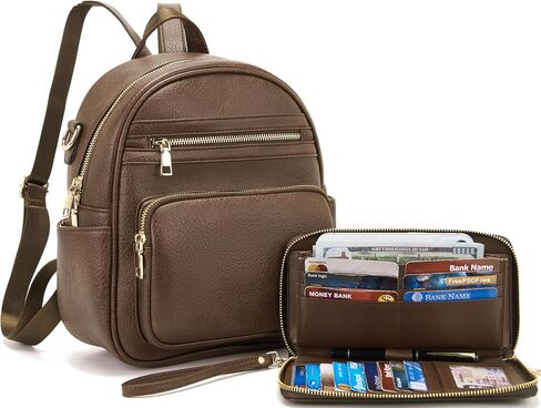 Idesort Small Backpack Purse for Women Girls Cute Backpacks Purse set with Wallet Convertible Shoulder bag CaramelBrown in Saudi Arabia