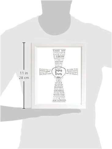 Jesus Loves Me Frame for Baby's Baptism, Dedication or Christening - Made in USA Frame - Gift for Granddaughter/Grandson/Godson/Godaughter on Christening, Baptism, Dedication (Silver - Personalized) in Kuwait