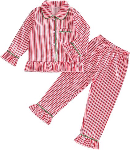 Halloween Pajamas for Toddler Girls Boys Pumpkin Silk Pajamas Long Sleeve Button-Down Tops Pants 2 Pieces Pjs Set in Saudi Arabia