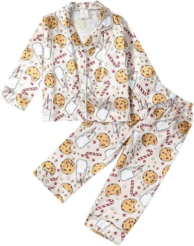 Halloween Pajamas for Toddler Girls Boys Pumpkin Silk Pajamas Long Sleeve Button-Down Tops Pants 2 Pieces Pjs Set in Saudi Arabia