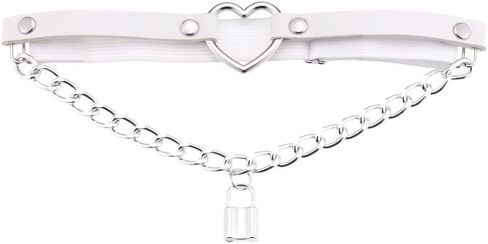 FM FM42 Multicolor Simulated Leather PU Love Heart Ring Lock Chain Adjustable Leg Ring Elastic Garter, Pack of 2 PCs in Saudi Arabia