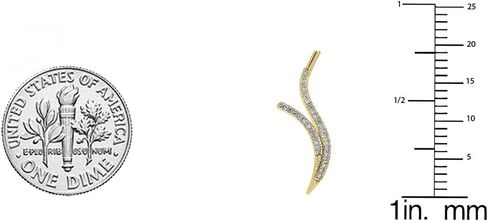 Dazzlingrock Collection 0.20 Carat (ctw) Round White Diamond Crawler Climber Earrings for Women in 14K Gold in Saudi Arabia