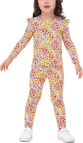 Bamboo Viscose Toddler Girl Pajamas Ruffled Long Sleeve Kid Girls Lounge Set in Kuwait