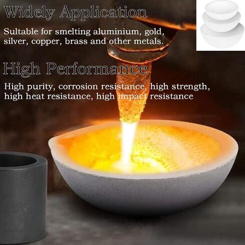 2pcs Ceramic Quartz Crucible Bowl Dish Cup Furnace Melting Casting Refining Gold Silver (250g) in Saudi Arabia