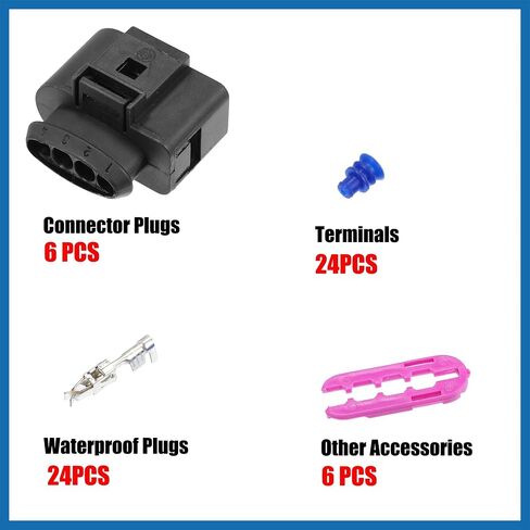 6 مجموعة 4 دبوس رقم 1J0973724 ملف الإشعال Coilpack موصل قابس مهايئ مجموعة أدوات استبدال لشركة فولكس فاجن لأودي لمقعد سكودا استبدال العنصر in Saudi Arabia