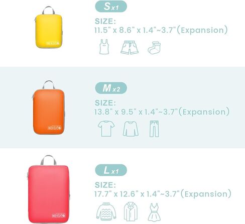 Cambond 4 Compression Packing Cubes Multi-color Bundle with 6 Set See Through Mesh Compression Packing Cubes Khaki in Kuwait