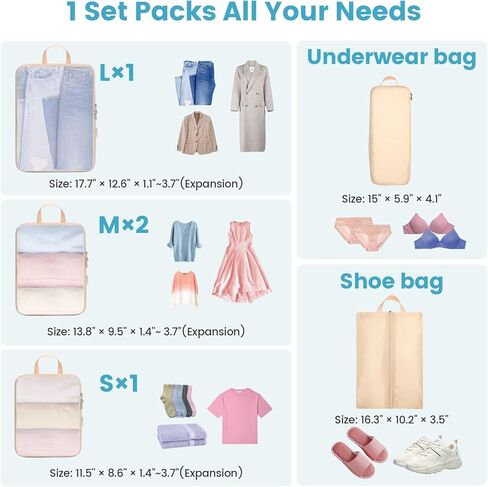 Cambond 4 Compression Packing Cubes Multi-color Bundle with 6 Set See Through Mesh Compression Packing Cubes Khaki in Kuwait