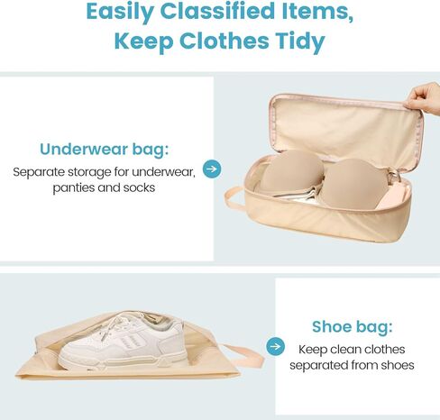 Cambond 4 Compression Packing Cubes Multi-color Bundle with 6 Set See Through Mesh Compression Packing Cubes Khaki in Kuwait