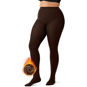 OEAK Womens Fleece Lined Tights Leggings Plus Size Thermal Warm Thick Opaque Tights Tummy Control High Waisted Pantyhose