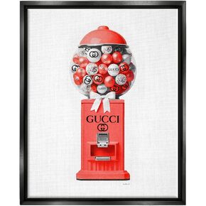 Stupell Industries Red Glam Candy Machine Framed Floater Canvas Wall Art by Amanda Greenwood