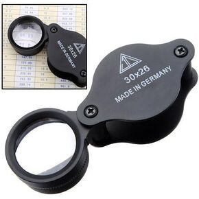 POCKET FOLDING JEWELER LENS 30 X LOUPE MAGNIFYING EYE GLASS MAGNIFIER(Black)