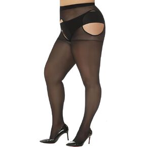 Suspender Pantyhose for Women Plus Size Garter Belt Sheer Tights Sexy Thigh High Stockings