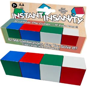 Instant Insanity Wooden Edition by Winning Moves Games USA, Classic Brain Teaser Puzzle, for 1 Player, Ages 7+