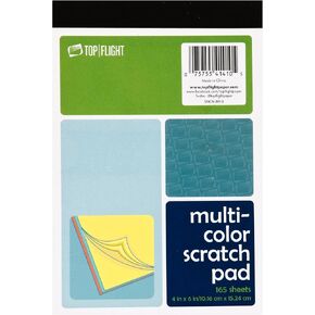 Top Flight Scratch Pads, 4 x 6 Inches, Multi-Colored Paper, 165 Sheets per Pad (4650124)