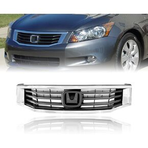 Front Bumper Grille for Honda Accord 2008-2010 Black Chrome Molding Trim Grill HO1200189 HO1202104 (2008-2010)