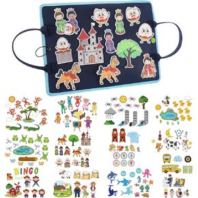 12 Pack Felt Board Stories Set,Nursery Rhymes Flannel Board Stories Nursery Rhymes Felt Pieces with a Foldable Board for Preschool Activities Boys Girls