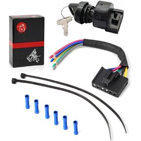 6Pin Ignition Key Switch & Repair Harness Pigtail Kit Compatible with Polaris Sportsman 300 400 500 600 700 800 850 1000