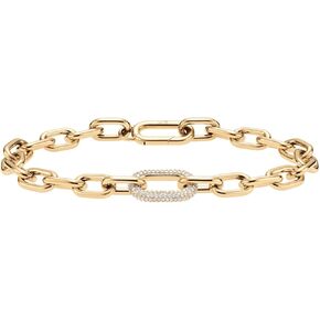 Daniel Wellington Crystal Link Bracelet, Unisex Chain Bracelet with CZ Crystal, 316L Stainless Steel Bracelet