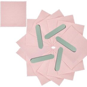 Benepoint Jewelry Cleaning Cloth, 10x10cm Small Polish Cloth Jewelry Polishing Cleaning Cloth with Double-Sided Cleaning Buffing Bars for Jewelry, Bracelet, Necklace (pink) in Kuwait