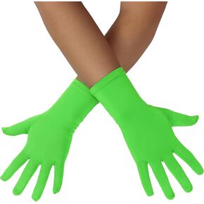 ATHX Men's and Women's Spandex Costume Gloves Halloween Cosplay Stretchy Wrist Gloves Wedding Prom Party Gloves for Women