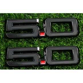 2pcs 5.0 Side Emblems 3D Badge Replacement for 2024 Mustang GT PR3Z-16228-D New (Chrome)