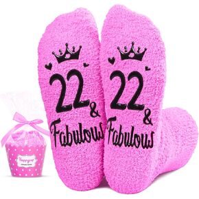 HAPPYPOP 22nd Year Old Birthday Gifts for Women - Socks for 22 Year Olds, Best Gifts for 22 Year Old Woman
