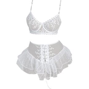Women Lingerie Set,Mesh Bra and Panty Sets Mesh Nightwear Sleepwear Bralette Lingerie Nightwear Dress