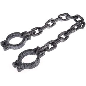 BinaryABC Plastic Wrist Shackles Prison Handcuffs Chain Links,Halloween Costume Party Trick Props