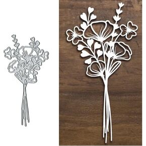 Adies Fresh Flowers Leaf Metal Die Cuts,Srping Heart Leaves Wedding Card Cutting Dies Cut Stencils DIY Scrapbooking Photo Album Decorative Embossing Paper Making, 7.0 * 13.6 cm/2.75x5.35 inch