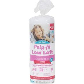 Fairfield L7218 Poly-Fil Low-Loft Poly-Fil® Low Loft® 100% Bonded Polyester Batting - 72" x 90", White, Twin Size
