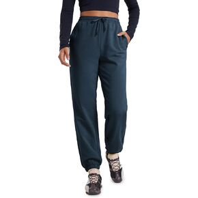 CRZ YOGA Fleece Sweatpants Women Cotton Joggers High Waisted Lounge Casual Travel Elastic Bottom Pants with Pockets