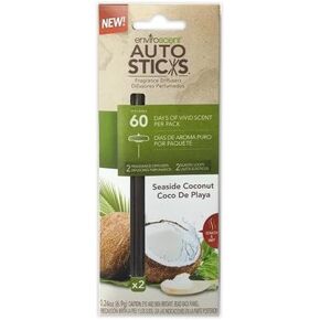 Enviroscent(TM) - AutoSticks Fragrance Diffuser Sticks 2-Pack, Seaside Coconut