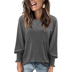 onlypuff Long Sleeve Shirts for Women Fall Tops Dressy Casual Blouses Pullover Trendy Tunic Tops
