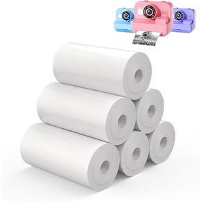 6 Rolls Instant Print Camera for Kids Refill Print Paper - Thermal Paper Rolls Photo Print HD Printing for Most Kids Instant Camera, Refills Paper Rolls