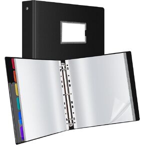 Uquelic 50-Pocket Binder with Plastic Sleeves for Letter/A4 Size(11" x 8.5"), Binder Dividers with Pockets for Documents, Certificates and Artwork, 160 Pages Display, Colorful PP Divider Pages