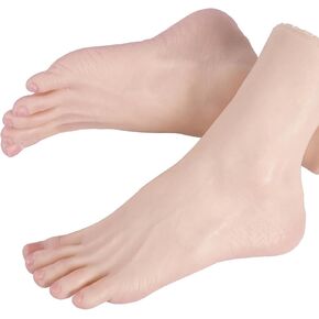 Silicone Foot Silicone Female Feet 1 Pair Realistic Silicone Feet Mannequin Foot Display Jewelry Shoes and Socks Art Silicone Foot