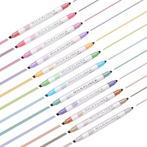 Highlighters Assorted Colors,24 Unique Retro Colors, Pastel Highlighters, Quick Dry Dual tip and Fine Tip No Bleed Highlighter Markers for Bible Journals Planners Books Notes
