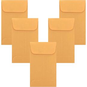 500 Dronka Envelope #3 Coin, Seeds, Tips, Small Parts Envelopes, 2-1/2" X 4-1/4", Sturdy 24lb. Brown Kraft, Gum Flap, 500/Box