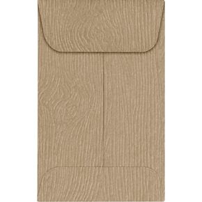 LUXPaper #1 Coin Envelopes | 2 1/4" x 3 1/2" | Oak Woodgrain | 68lb. Text | 50 Qty