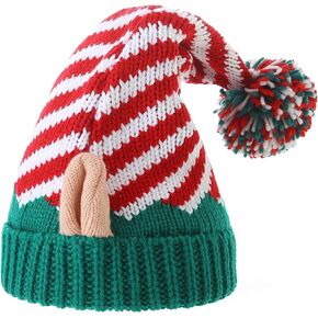 Moon Kitty Christmas Elf Hat Upgraded Christmas Hat Adults Elf Beanie Party Hat for Holiday,New Years and Christmas