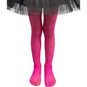 Jastore Girls Halloween Tights Fishnet Tight Sparkle Rhinestone Hollow Out Pantyhose Kids Bling Mesh Stockings