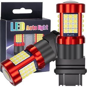 3156 3157 LED Bulb Red Brake Tail Lights, 4114 3057 4157 3457 4057 LED Bulbs 3030 SMD with HD Projector, Backup Stop Brake Tail Light for Motorcycles Cars Trucks Pack of 2