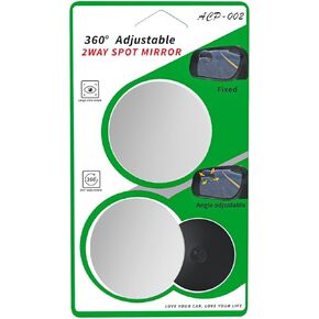 Blind Spot Mirrors 2 Inches Round Shaped Blind Spot Mirror for Car, Universal Fit, HD, Stick on, Frameless, Convex, Wide Angle, Side Mirror Blindspot, 360° Adjustable Design Blind Spot Mirrors 2 Pack