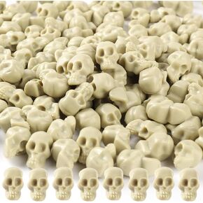 OZIO 150Pcs Halloween Mini Plastic Skull Heads, Miniature Figurines Skulls Heads Ornamets Halloween Decorations for DIY Halloween Crafts Home Prank Props Party Favors