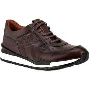 FRANCO CUADRA Men's Sneakers in Genuine Deer Leather Brown