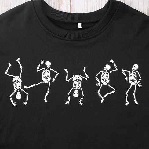 SOFEON المرأة هالوين الرقص الهيكل العظمي البلوز الرعب الجمجمة الجرافيك Crewneck البلوز موسم مخيف البلوز القمم in Kuwait