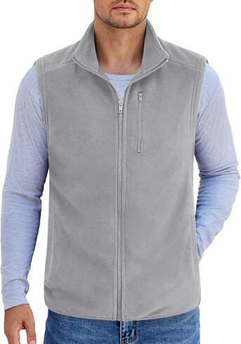 COOFANDY Men's Lightweight Fleece Vest Sleeveless Zip Up Warm Jacket Casual Outerwear Vests With Pockets in Saudi Arabia